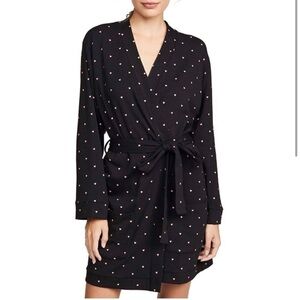 Plush Apparel Fleece Heart Print Robe NW T